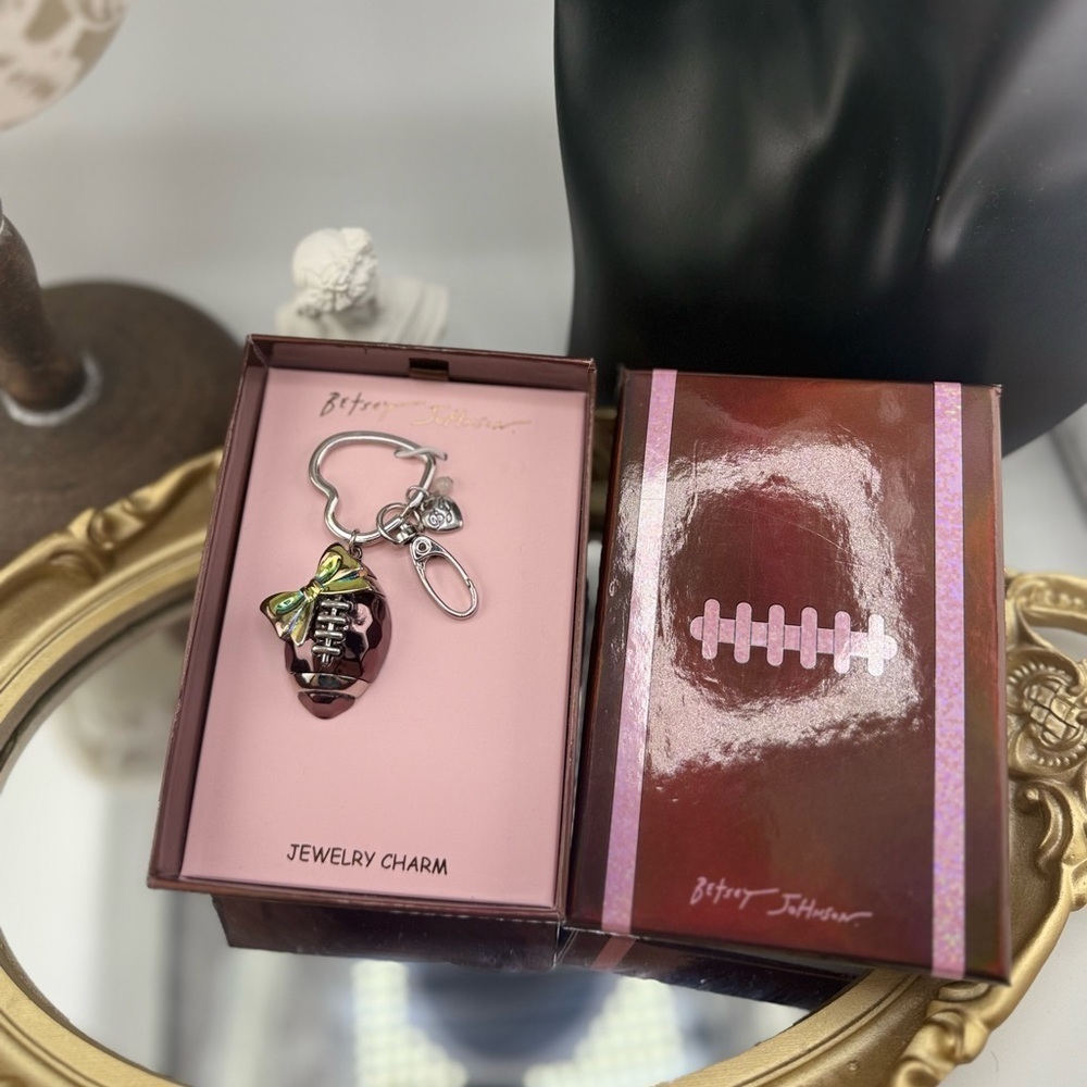 Betsey Johnson Football Jewelry Charm Keychain 🏈✨